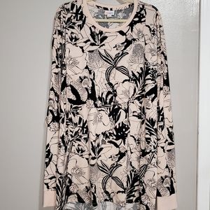 LuLaRoe LS Hudson 3X Peach Black New w/o Tags!